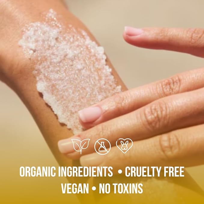 Organic Banana Body Scrub, Moisturizing and Exfoliating Salt Face & Body Scrub, Fights Stretch Marks, Fine Lines, Pure Exfoliator for Skin Care and Refresh Feeling