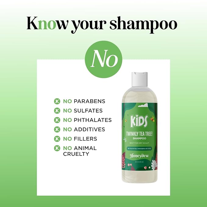 Cleansing Kids Shampoo for Dry Scalp - Dry Flaky Scalp Care Shampoo for Kids and Hair Build Up Remover with Tea Tree Oil and Rosemary Essential Oils for Hair Care - Kids Scalp Cleanser for Build Up