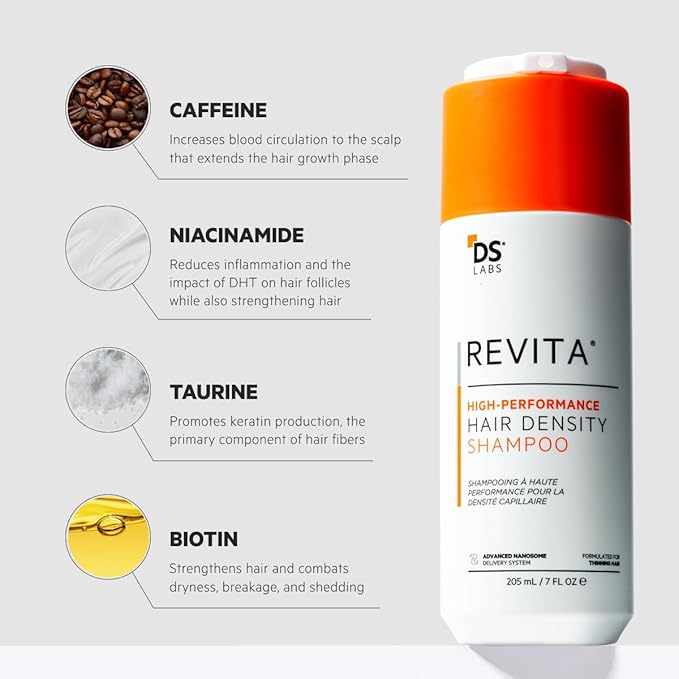 DS Labs Revita Shampoo, 500mL - Thickening Appearance, Scalp First Cleanse, Fuller Looking, Volumized Hair, Lightweight Hydration, Sulfate & Silicone Free, Color Safe, For Men & Women