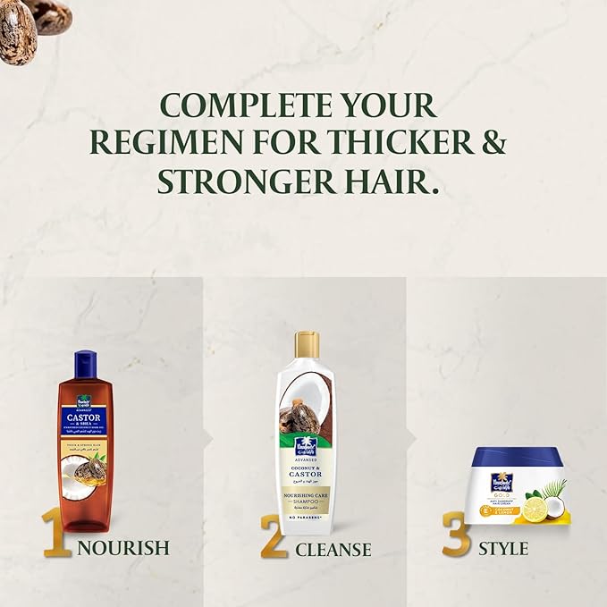 Parachute Advansed Castor Shampoo for Women & Men | Tames & Nourishes Frizzy Hair|11.4 Fl oz | Pack of 3