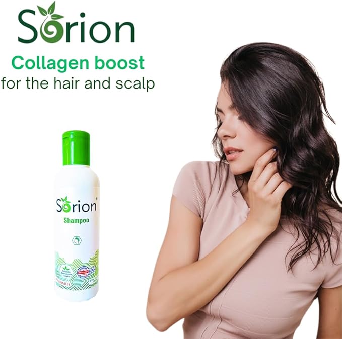 Sorion Shampoo for Collagen Boost with Coconut Oil and Pala Indigo Essential Oils, Herbal Repair for Damaged Hair, Gently Nourishing Scalp Treatment