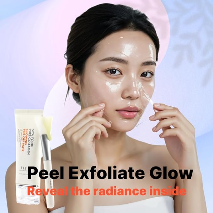 ELT Pure Collagen Peel Off Wrapping Facial Mask Pack with Silicone Brush (60 ml / 2.02 fl.oz) Hydrating face mask Korean Skincare