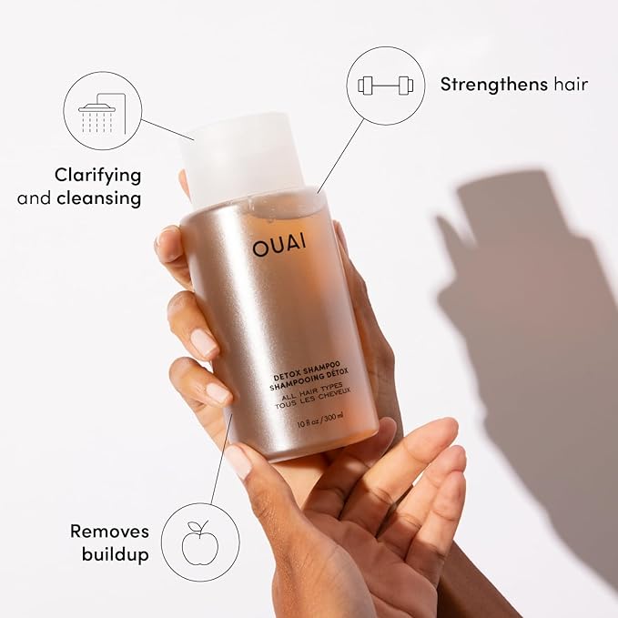 OUAI Detox Shampoo Refill - Clarifying Shampoo for Build Up, Dirt, Oil, Product and Hard Water - Apple Cider Vinegar & Keratin for Clean, Refreshed Hair - Sulfate-Free Hair Care (32 oz)