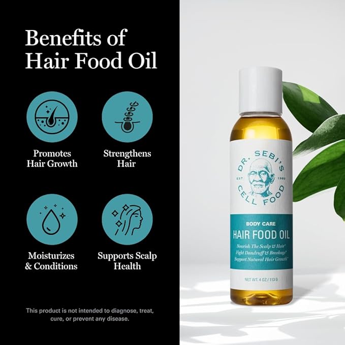 Dr. Sebi’s Batana Oil for Hair Growth – 100% Natural Hair Oil with Coconut and Olive – Supports Scalp Health and Stronger Hair – Plant-Based Formula – 4 fl oz