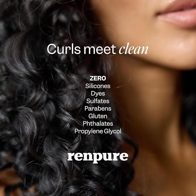 Renpure Castor Oil & Moringa Shampoo & Conditioner Set, Plant-Based - Curl Enhancing - Moisturized, Manageable & Frizz-Free Curls - Castor & Moringa Seed Oil - Wavy to Curly Hair-24 Fl Oz each,2 Pack