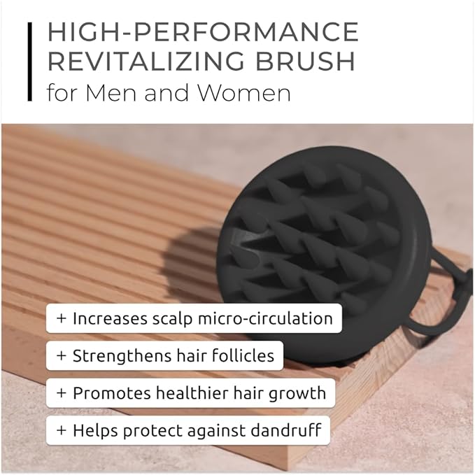 DS Labs Revita Extra Strength Shampoo & Scalp Brush - High-Performance Hair Density Shampoo & Scalp Brush, Volumizing & Thickening, Fuller Looking Hair, Saw Palmetto, For Men & Women, 205mL