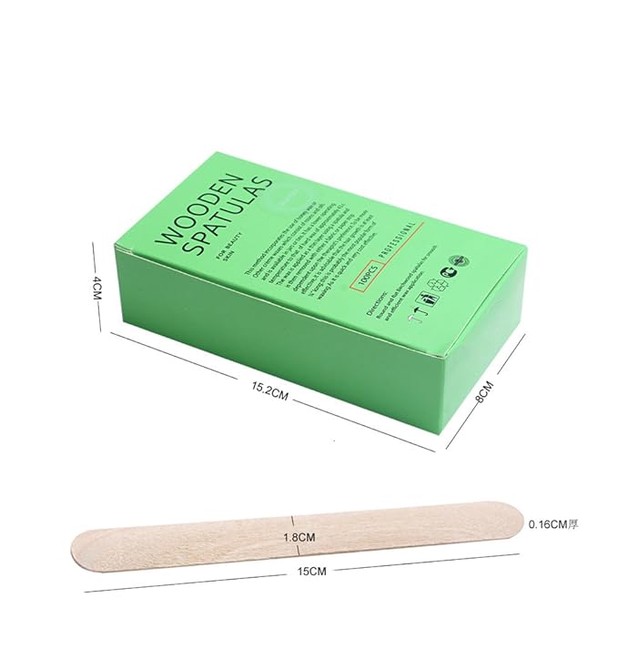 100PCS Large 5.9" Wood Wax Applicator Sticks Spatulas for Eyebrow Hair Removal Ice Cream and Mask Sticks Applicator