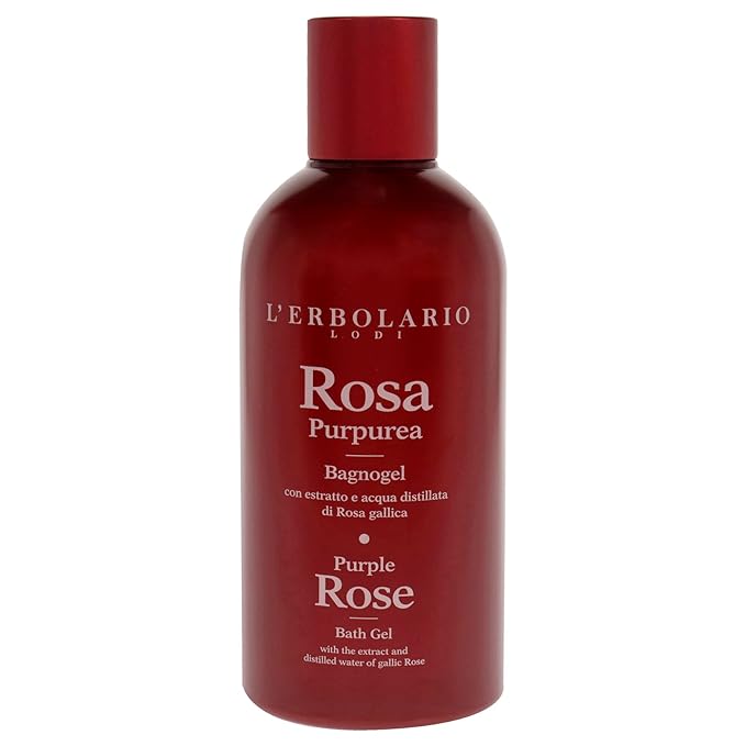 L'Erbolario Shower Gel – Moisturizing Body Wash for Daily Cleansing – Softening Body Soap with Sophisticated Floral Fragrance - Purple Rose - 8.4 oz