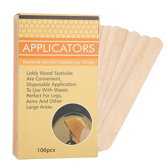 Wax Applicator Sticks, 100pcs Wooden Disposable Epilation Wax Tool Wax Waxing Wood Body Hair Removal Sticks Applicator Wax Spatulas Applicator for Mask Hair Remove Cream Ice Cream Stick