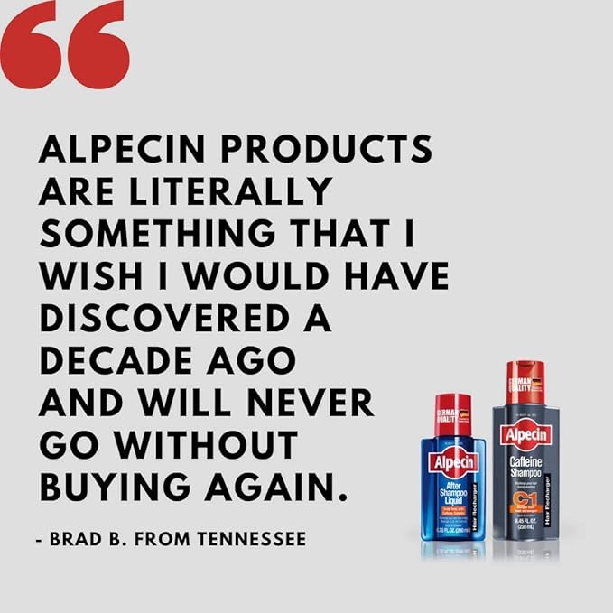 Alpecin After Shampoo Caffeine Liquid 6.76 fl oz (Pack of 3) I Topical Solution for Men's Thinning Hair I Promotes Natural Hair Growth I Sulfate Free with Concentrated Caffeine