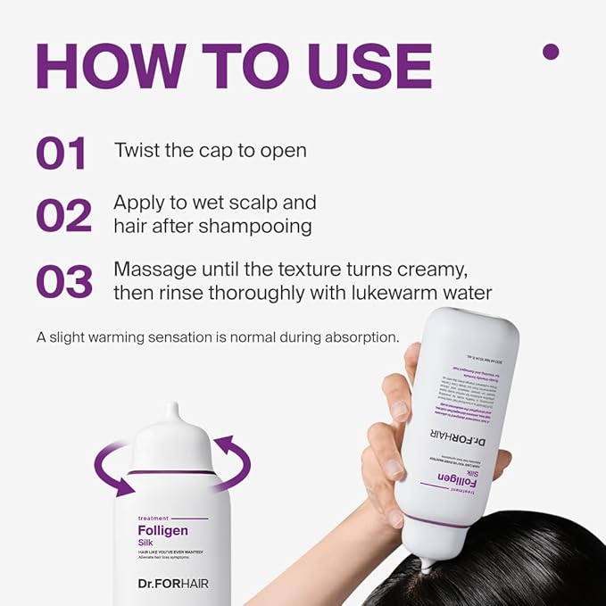 DR.FORHAIR Folligen Silk Treatment 300 ml/10.14 fl. oz. | Damaged Scalp and Hair Care | Nourishing Gentle Treatment | Hair Strengthening | Hypoallergenic