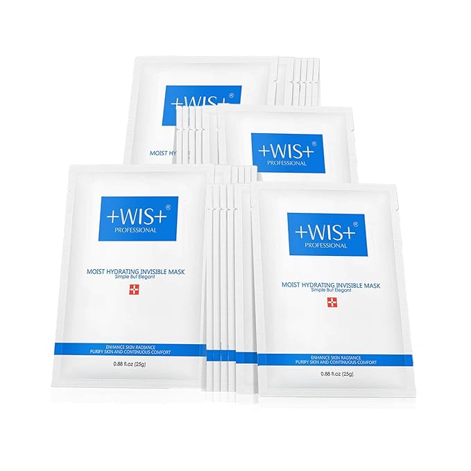 +WIS+ Intensive Hydrating Face Masks 24 EA with Hyaluronic Acid Serum for Dry Skin, Collagen Facial Mask to Pore Minimizing, Elasticity Improvement and Repair Dehydrated Skin, Safe on Sensitive Skin