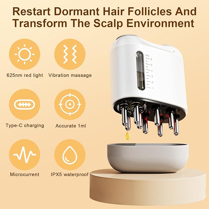 2 in 1 Electric Scalp Massager and Hair Oil Applicator, Hair Massager Scalp Applicator Brush for Hair Growth, Advanced Scalp Care Brush for Hair Oiling