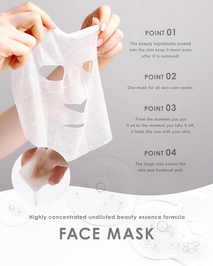 Facial Sheet Mask (24 Pieces) 100% Pure Hot Spring Water, No Added Water Moisturizing Skincare