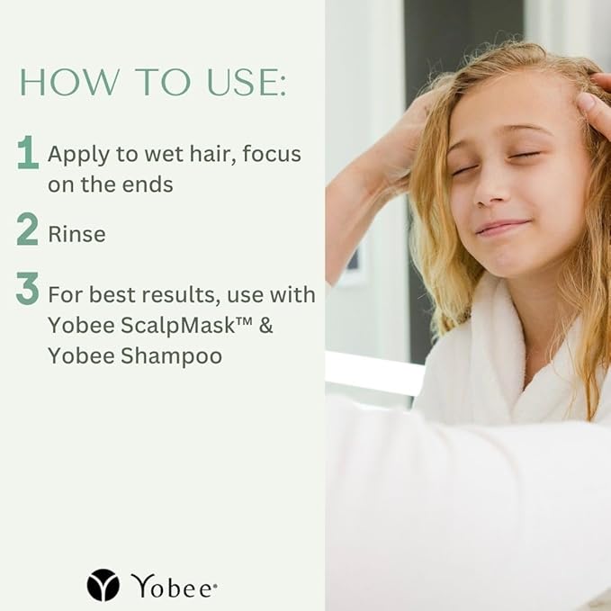 Yobee Hair Conditioner - Dry, Itchy Scalp & Dandruff Relief - Hydrating with Para Probiotics, Organic Honey, Turmeric, Vitamin B12, Coconut & Avocado Oil - Adults & Children | Doctor Formulated