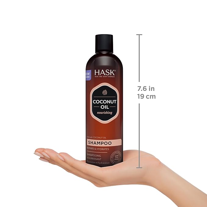 HASK Coconut Nourishing Shampoo + Conditioner Set | For All Hair Types, Sulfate-Free, Paraben-Free, Gluten-Free, Cruelty-Free, Color Safe