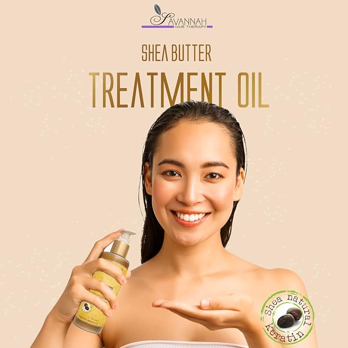 Hair Oil with Shea Butter & Keratin- Restore, Revive, Nourish for Dry, Damaged & Color Treated Hair, 3.38 Fl Oz/100 ml