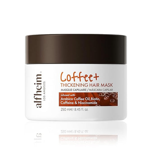 Alfheim Coffee+ Thickening Hair Mask | Biotin & Caffeine for Fine & Thinning Hair | Deep Conditioning & Strengthening Treatment | Moisturizes, Repairs & Adds Volume | Sulfate-Free & Color-Safe 8.45 oz
