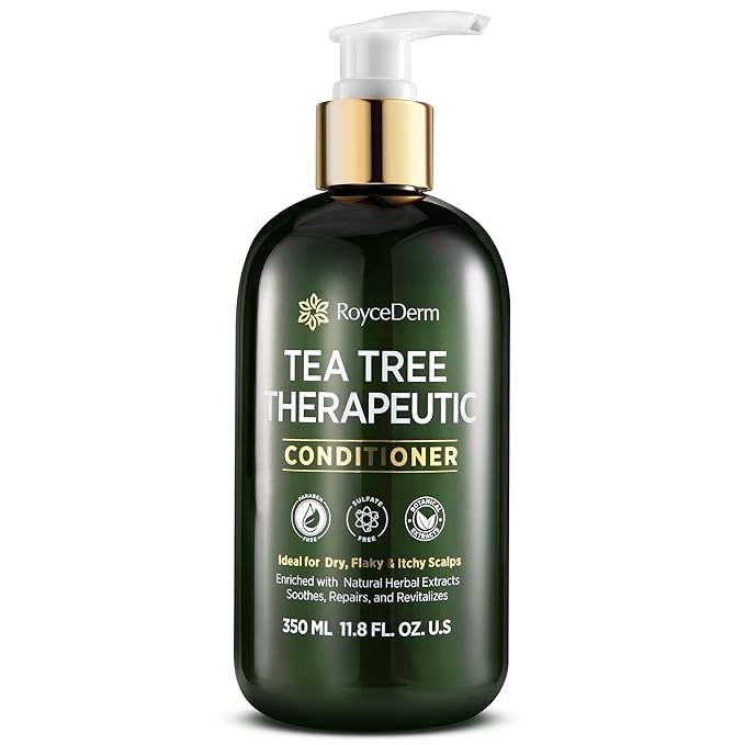 RoyceDerm Tea Tree Conditioner: Hydrating & Soothing Botanical Formula with Tea Tree, Aloe, Camellia Seed Oil, Paraben & Sulfate Free