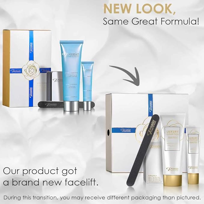 Dead Sea Premier Beautifying Nail Kit Milk and Honey - Salon Quality Manicure, hand & Body Lotion, Cuticle Oil, Nail File, 3 step Buffing Block