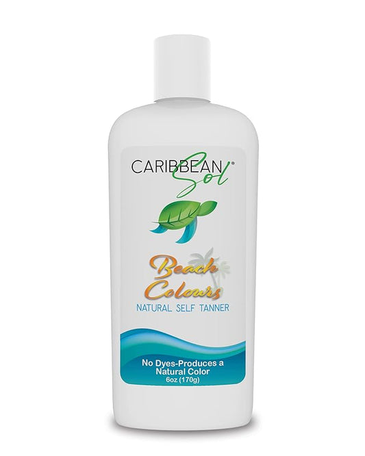 Caribbean Sol - Beach Colours Natural Self Tanning Lotion- Natural Eco-Friendly Sunless Tanner Skin Moisturizing Quick Self Tan Body Lotion 6oz.