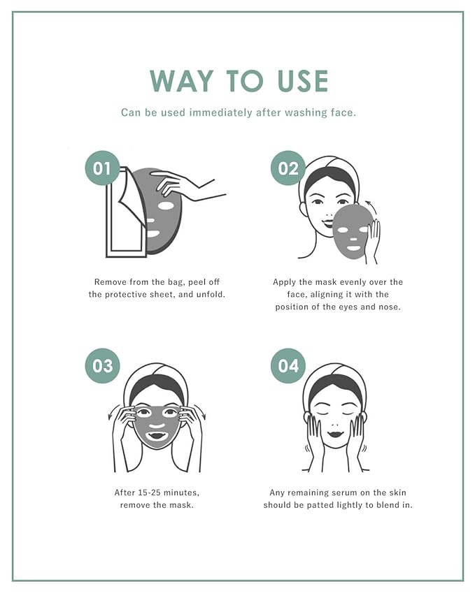 Facial Sheet Mask (24 Pieces) 100% Pure Hot Spring Water, No Added Water Moisturizing Skincare