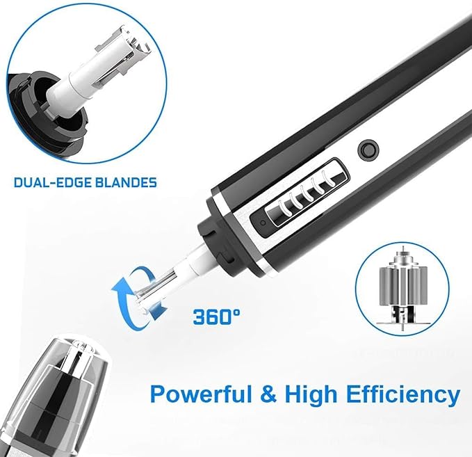 Nose Hair Trimmer for Women and Men, 4-in-1 Facial Hair Removal Trimmer Professional Eyebrow & Facial Hair Trimmer, Rechargeable Portble Waterproof Face Shaver Razor for Nose Ear Eyebrow Set