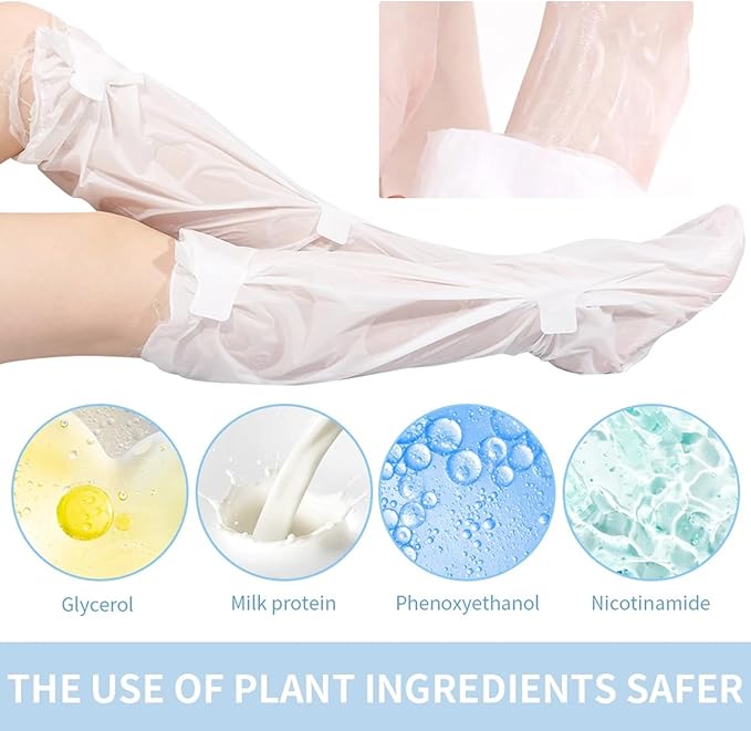 3 Pairs Hydrating Long Leg Feet Mask，Long Leg Feet Masque，Feet Peeling Mask，Moisturizing Nourishing Exfoliating Foot Mask for Women