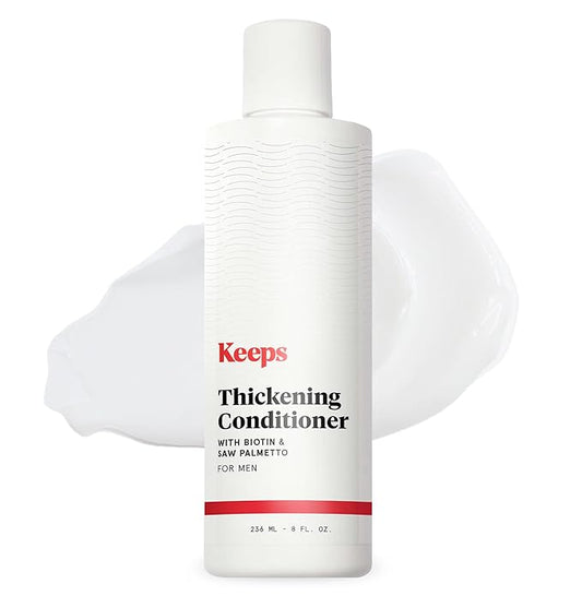 Keeps Hair Regrowth Treatment Mens Conditioner for Fuller, Thicker Looking Hair, 8 oz - Thinning and Hair Growth Conditioner for Men - DHT Blocker - Infused with Biotin, Caffeine, & Saw Palmetto