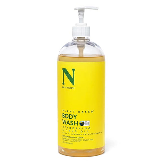 Dr. Natural Body Wash, Citrus, 32 oz - Moisturizing Body Wash for Dry Skin - Pure Plant-Based - with Organic Shea Butter - Hypoallergenic