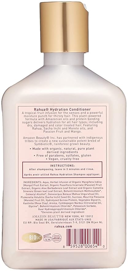 Rahua Hydration Hydrating Hair Conditioner, 9.3 Fl Oz, Moisturizing Conditioner with Naturally Infused, Plant Powered Ingredients, Mango & Passion Fruit, Hair Care for Dry Hair, Frizz & Scalp Care