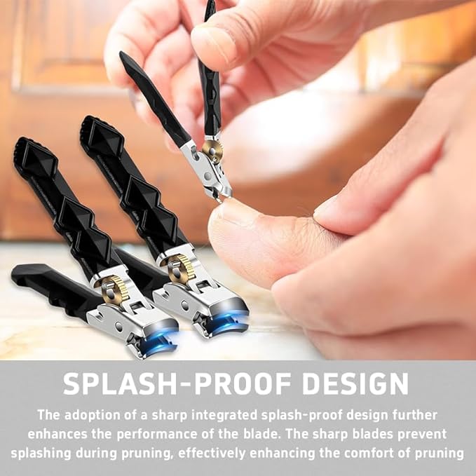 Medical Grade Orthoclip Toenail Clippers Set - Wide Jaw & Angled Tip Clippers for Thick & Ingrown Toenails, with Safety Lock & Nail File, for Easy Elderly & Diabetic Foot Care Kit