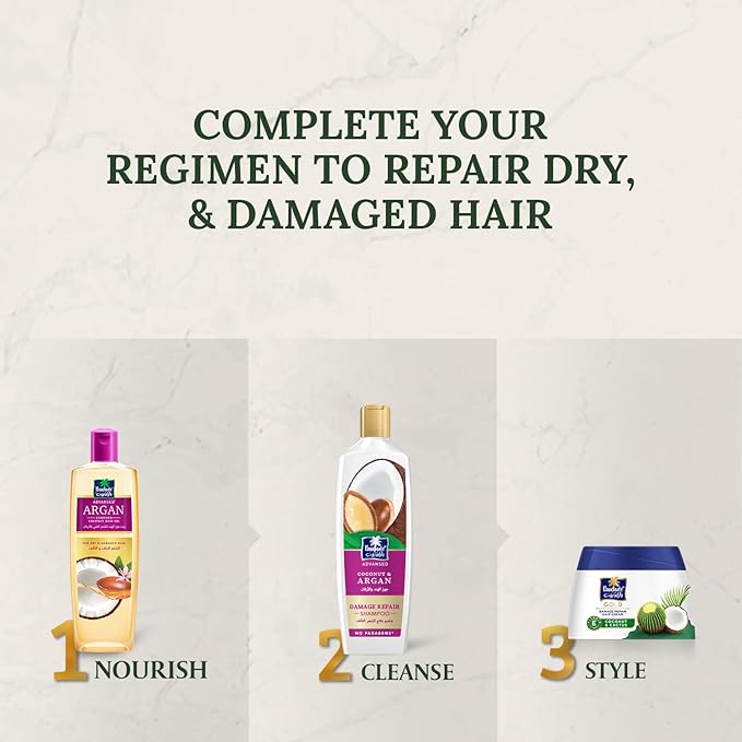Parachute Advansed Argan Shampoo with Coconut | Repairs Dry & Damaged Hair| Moisturizes Hair| 0% Harmful Chemicals | 11.4 Fl oz | Pack of 3