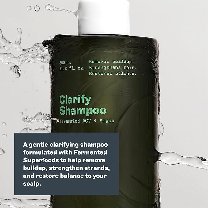 JOOY Clarify Shampoo + Conditioner Set | Sensitive Scalp-Friendly Cleansing & Hydration | Fermented Superfoods, Apple Cider Vinegar, Tea Tree & Niacinamide for Balanced, Healthy Scalp & Hair