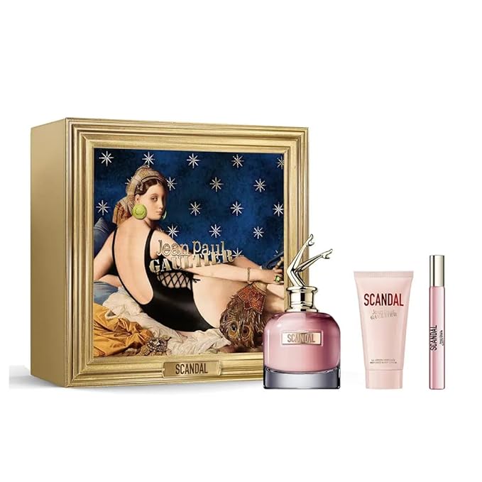 Jean Paul Gaultier Scandal Eau De Perfume Gift Set (EDP 2.7 fl. oz + Body Lotion 2.5 fl. oz + EDP Mini 0.34 fl. oz)