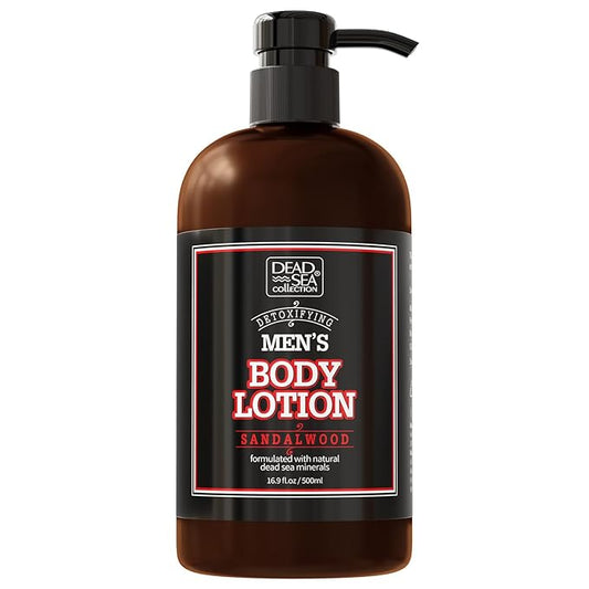 Dead Sea Collection Sandalwood Men's Body Lotion - Maximum Hydration Nourishing Moisturizing Lotion for Men - 16.9 Fl Oz Bottle