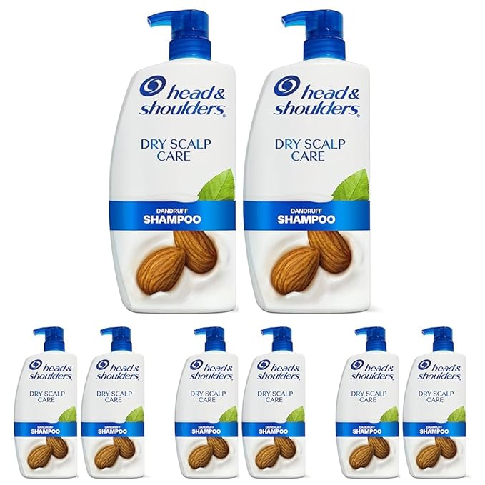 Head and Shoulders Shampoo, Daily-Use Anti-Dandruff Paraben Free Treatment, Dry Scalp Care with Almond Oil, 32.1 fl oz, Twin Pack (Pack of 4)