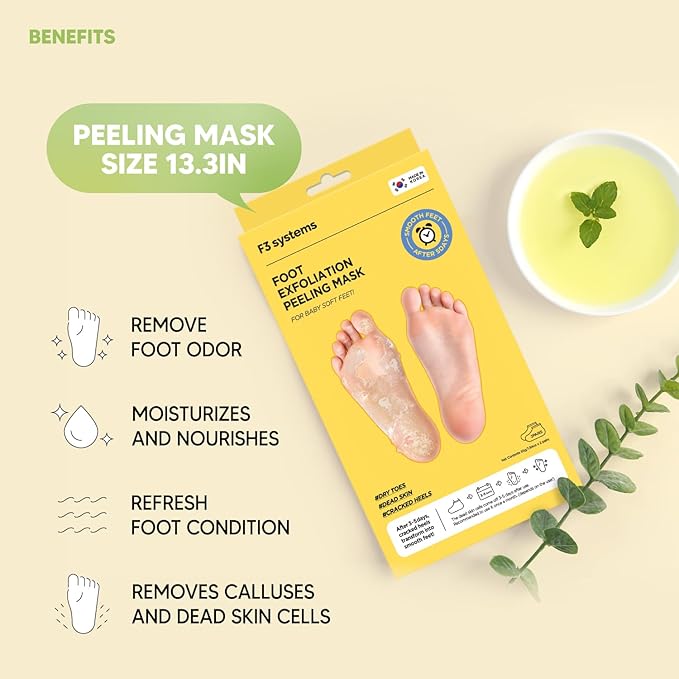 Foot Exfoliation Peeling MASK, Baby Foot Peel, Cracked Feet, Callus Remover, Korean Footcare