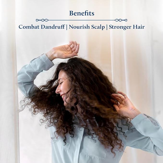 Blue Nectar Anti Dandruff Hair Oil with Neem & Tea Tree| Ayurvedic Non-Stickyfor Dry Scalp | Plant Based for Men & Women (12 Herbs, 6.76FlOz)