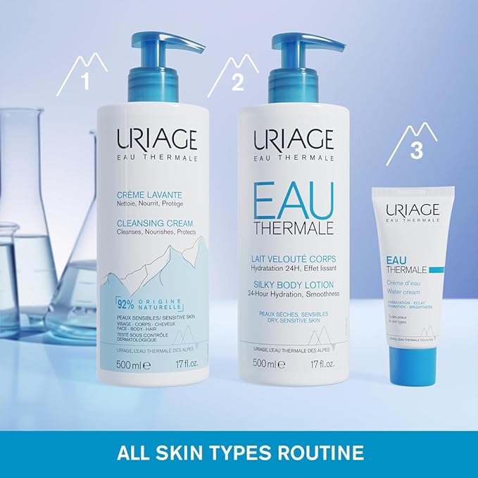 URIAGE Daily Moisturizing Body cleanser with Shea Butter | 2-in-1 Body Wash: Cleanses & Nourishes, Face, Body & Hair, Paraben & Soap-Free, Physiological pH, 500 mL / 17 fl. Oz