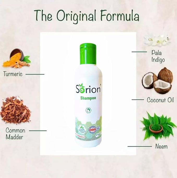 Sorion Shampoo for Collagen Boost with Coconut Oil and Pala Indigo Essential Oils, Herbal Repair for Damaged Hair, Gently Nourishing Scalp Treatment