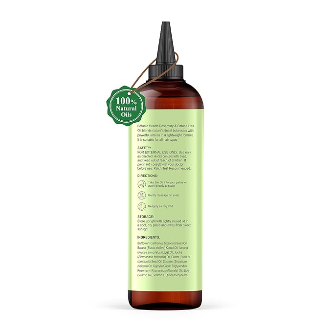 Botanic Hearth Rosemary & Batana Oil For Hair Growth (6.7 fl oz)| Infused with Rosemary & Batana Oil | Hair Oil Repairs Dry Damaged Hair, Strengthening, Moisturizing, Healthier Hair - Hair Tonic