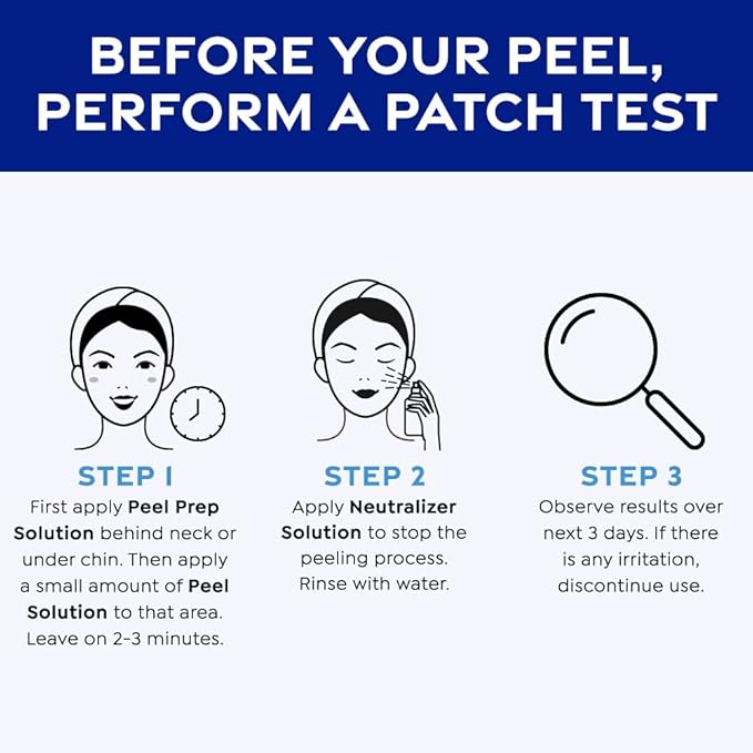 MedPeel 70% AHA & Vitamin C Brightening Essential Peel Kit, Includes Peel, Prep, Neutralizer, Deep Strength Professional Grade Chemical Face Peel, Reduces Age Spots, 1oz/30ml (Kit of 3)