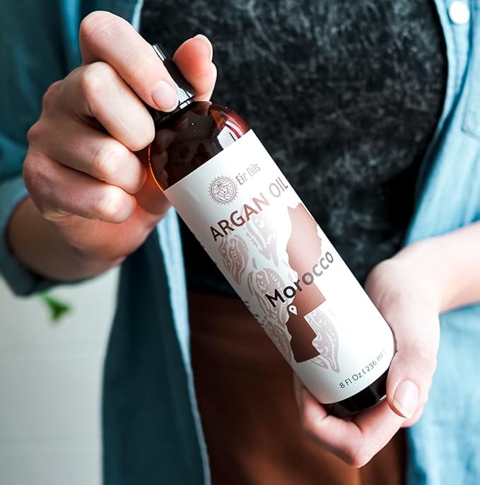 Argan Oil - By EIR Argan Oil of Morocco - Argan Oils for Hair, Face, Body and Skin - Moroccan Hair Oil Hair Growth (8oz)