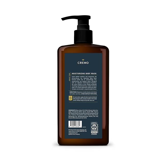 Cremo Rich-Lathering Palo Santo Body Wash for Men, Notes of Bright Cardamom, Dry Papyrus and Aromatic Palo Santo, 32 Fl Oz