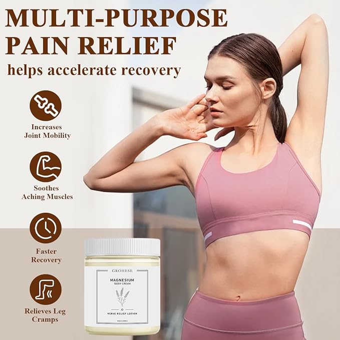 Neuropathy Cream – Nighttime Magnesium Cream for Feet & Hands, Nerve Relief Body Lotion with Natural Soothing Ingredients, Non-Greasy Formula, Relaxing Lavender Scent (1)