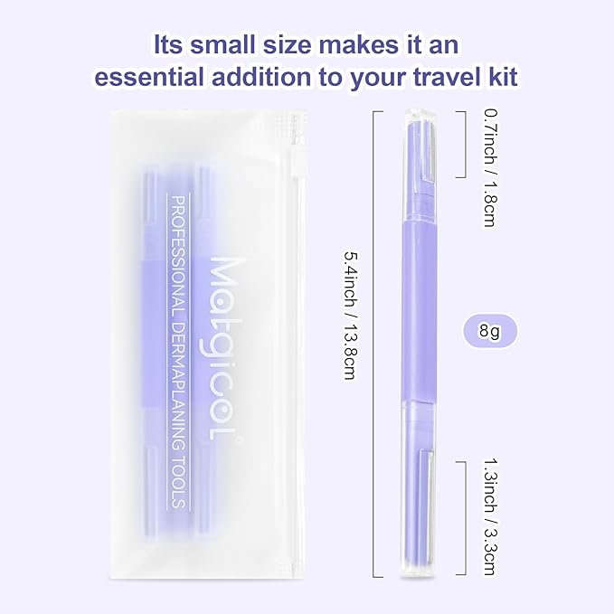 Dermaplane Razor for Women Face & Eyebrow - Dermaplaning Tool for Peach Fuzz Facial Hair Removal,High Precision Blade for Smooth Skin (Purple, 3 Count)