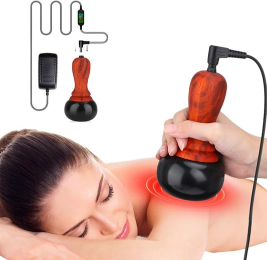 Hot Stones for Massage, Electric Body Massager with Temperature Control, Natural Bian Stone Gua Sha Scraping Massager for Home SPA Relaxation Treatment Pain Relief