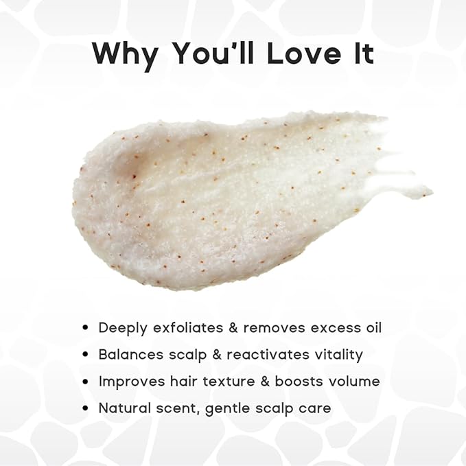 Sea Salt Rosemary & Mint Scalp Scrub, Clean Silicon Oil-Free, Itchy Relief Scalp Treatment for Dandruff, Gently Exfoliator Cruelty-Free, Relieves Dryness, Promotes Hair Growth