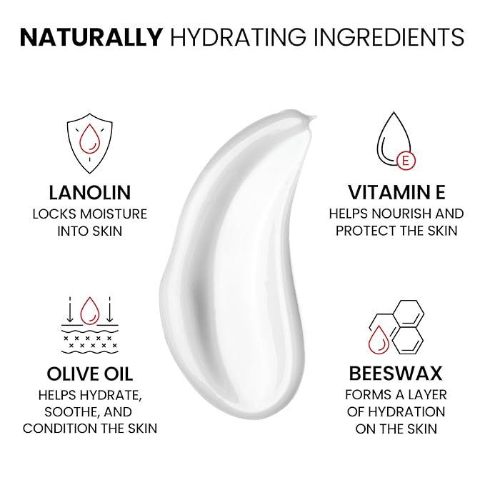 Face Moisturizer for Dry & Sensitive Skin, Nourishing Lanolin, Vitamin E & Olive Oil Formula, Healing Hydrating Facial & Body Lotion, Paraben & Sulfate Free, Daily Skin Care Cream, 4 oz